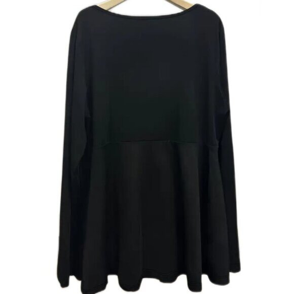 NEW Sized 4x, 5x  Black Gothic Style Lace Up Blouse - Picture 4 of 5